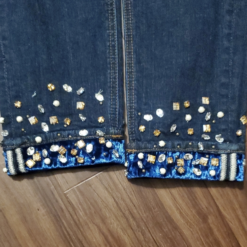 Miss Me Dark Blue Embellished Ankle Jeans - Picture 6 of 7